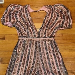 Karlie sequined formal romper